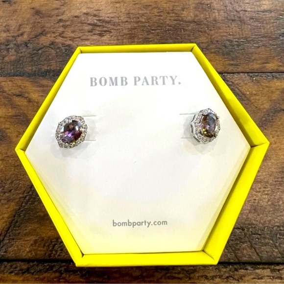 Jewelry - Bomb Party Purple and Silver Stud Earrings